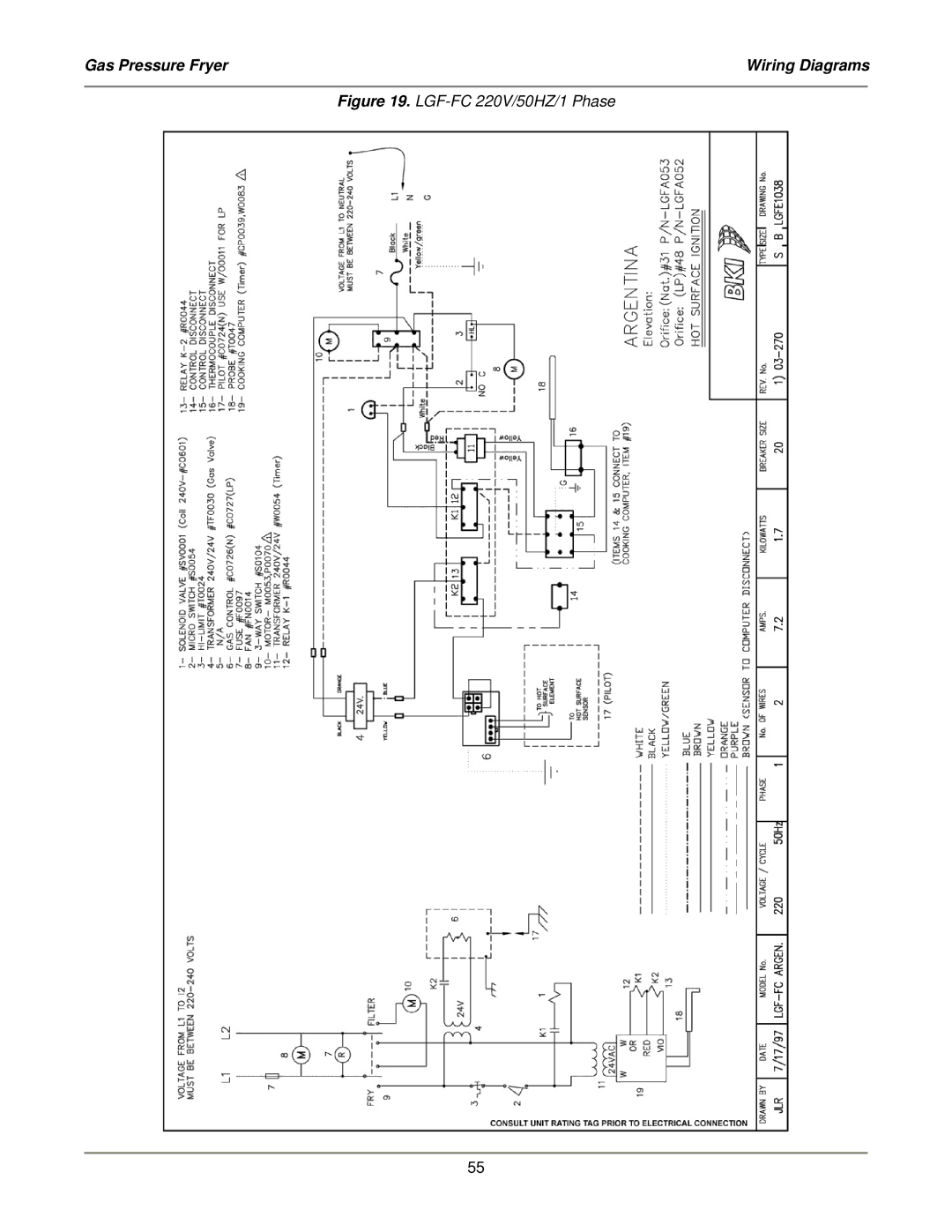 Bakers Pride Oven service manual LGF-FC 220V/50HZ/1 Phase 