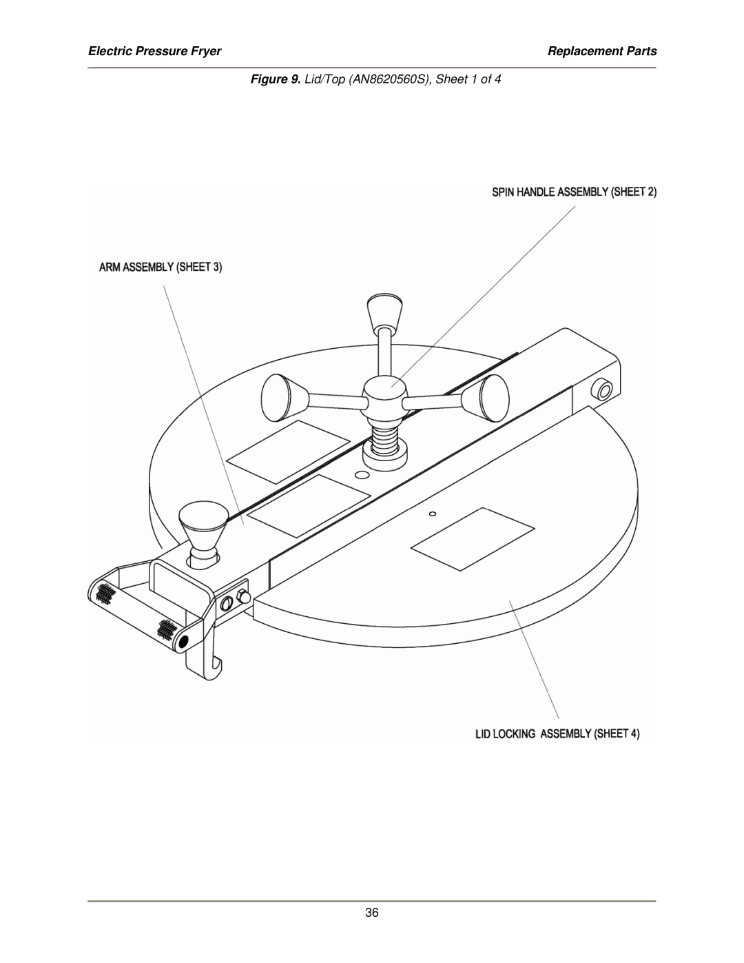 Bakers Pride Oven LPF-FC service manual Lid/Top AN8620560S, Sheet 1 