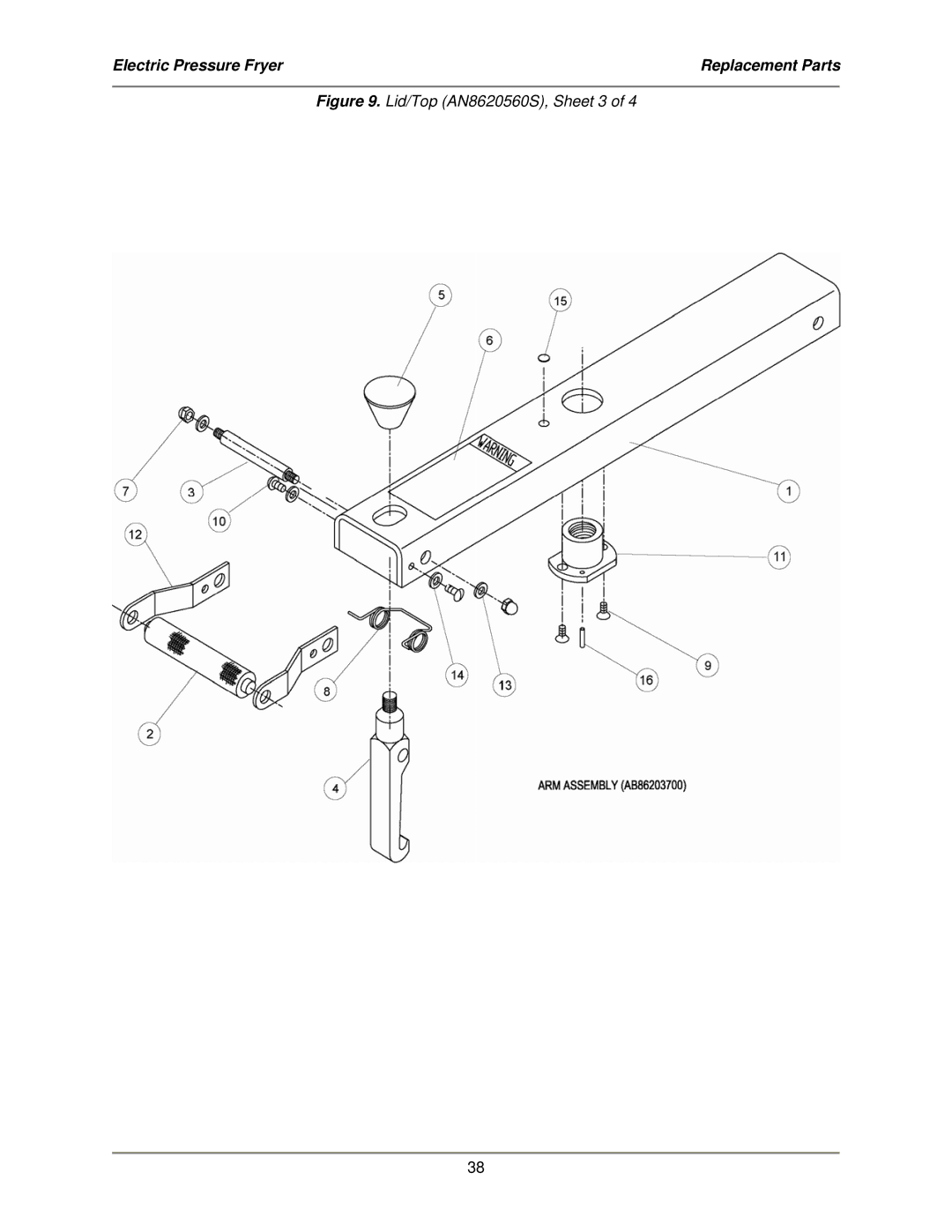 Bakers Pride Oven LPF-FC service manual Lid/Top AN8620560S, Sheet 3 