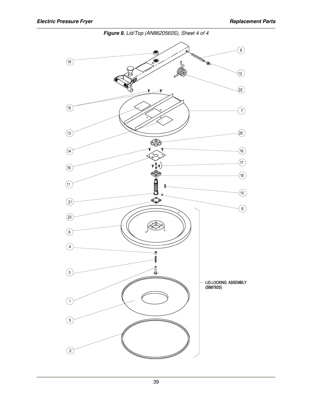 Bakers Pride Oven LPF-FC service manual Lid/Top AN8620560S, Sheet 4 