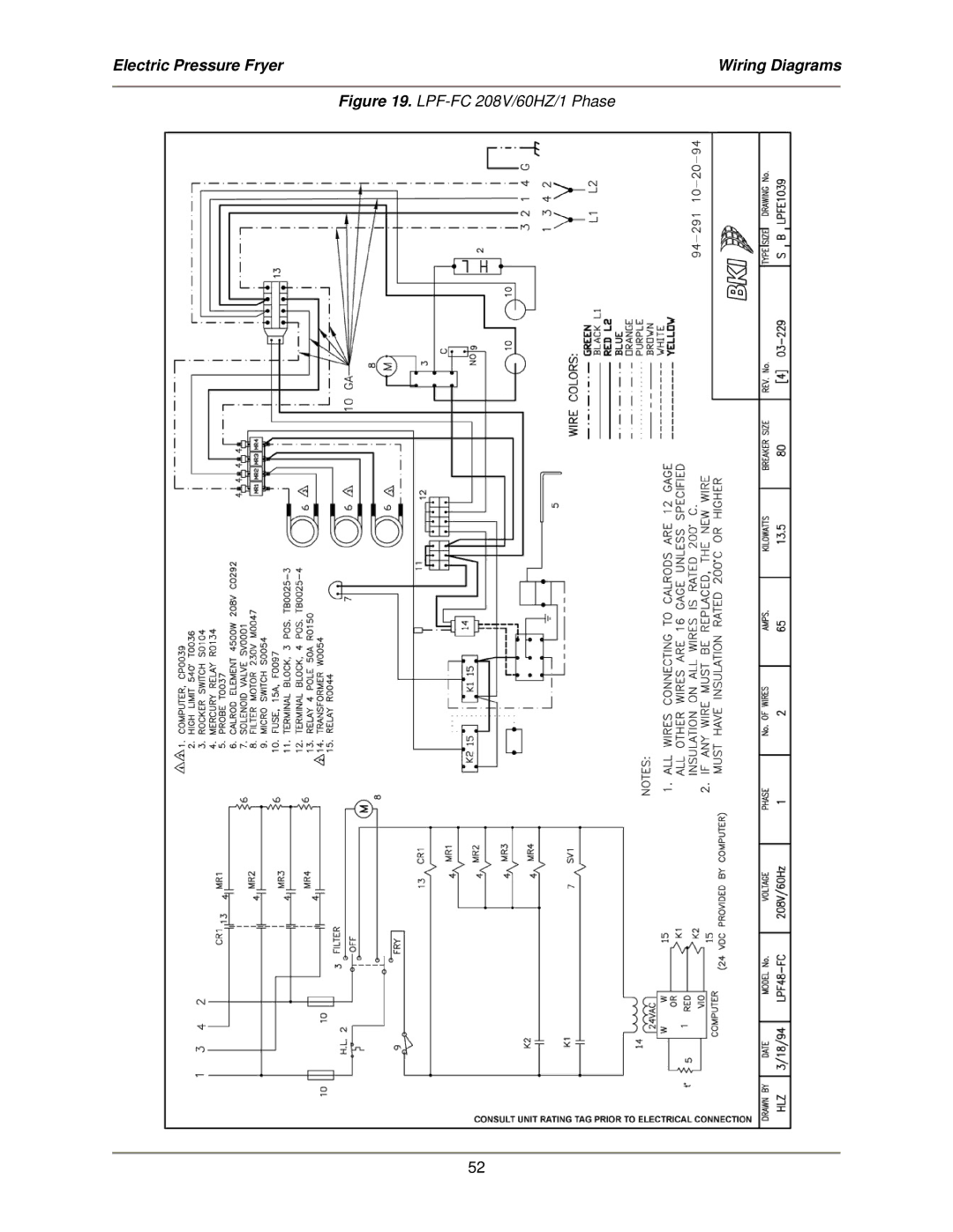 Bakers Pride Oven service manual LPF-FC 208V/60HZ/1 Phase 