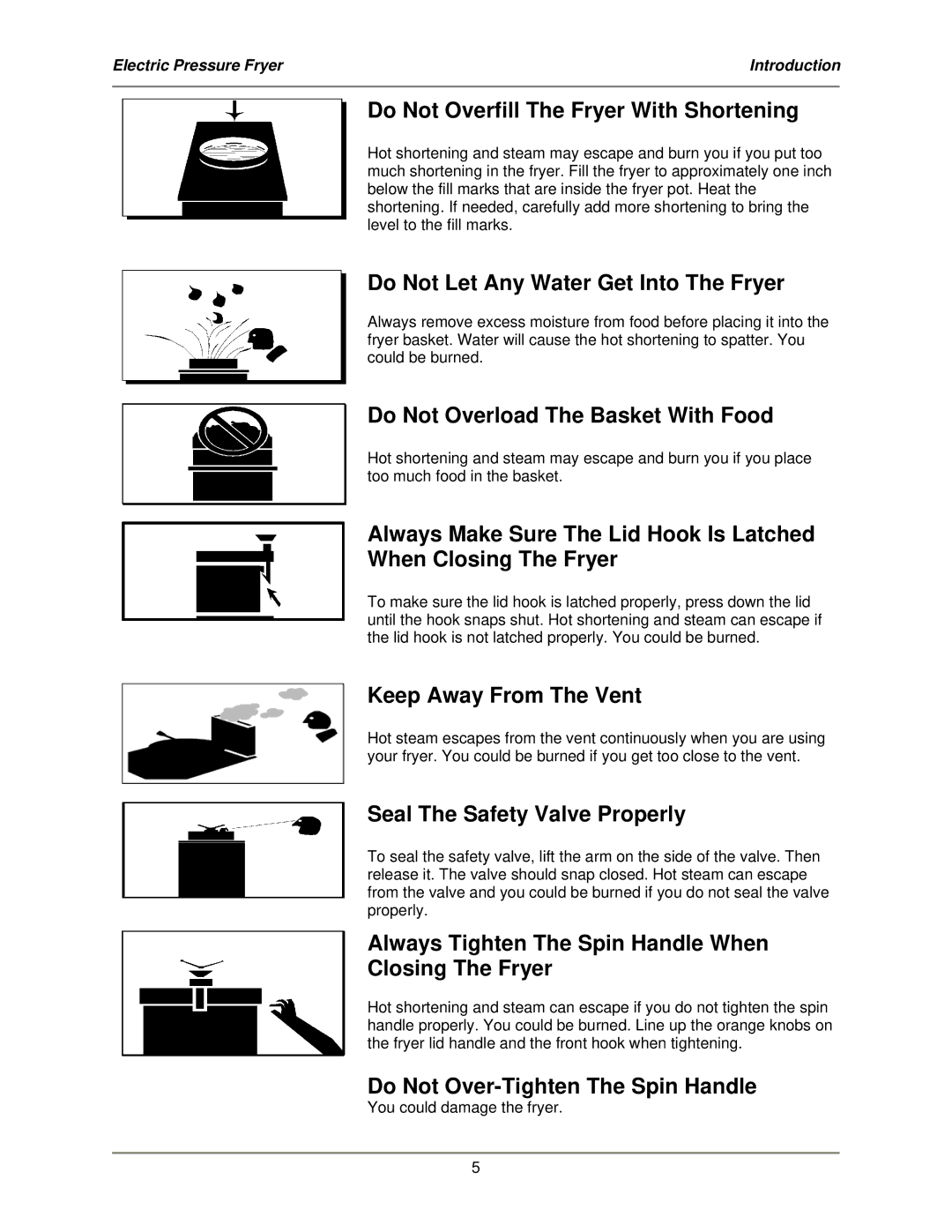 Bakers Pride Oven LPF-FC service manual Do Not Overload The Basket With Food 