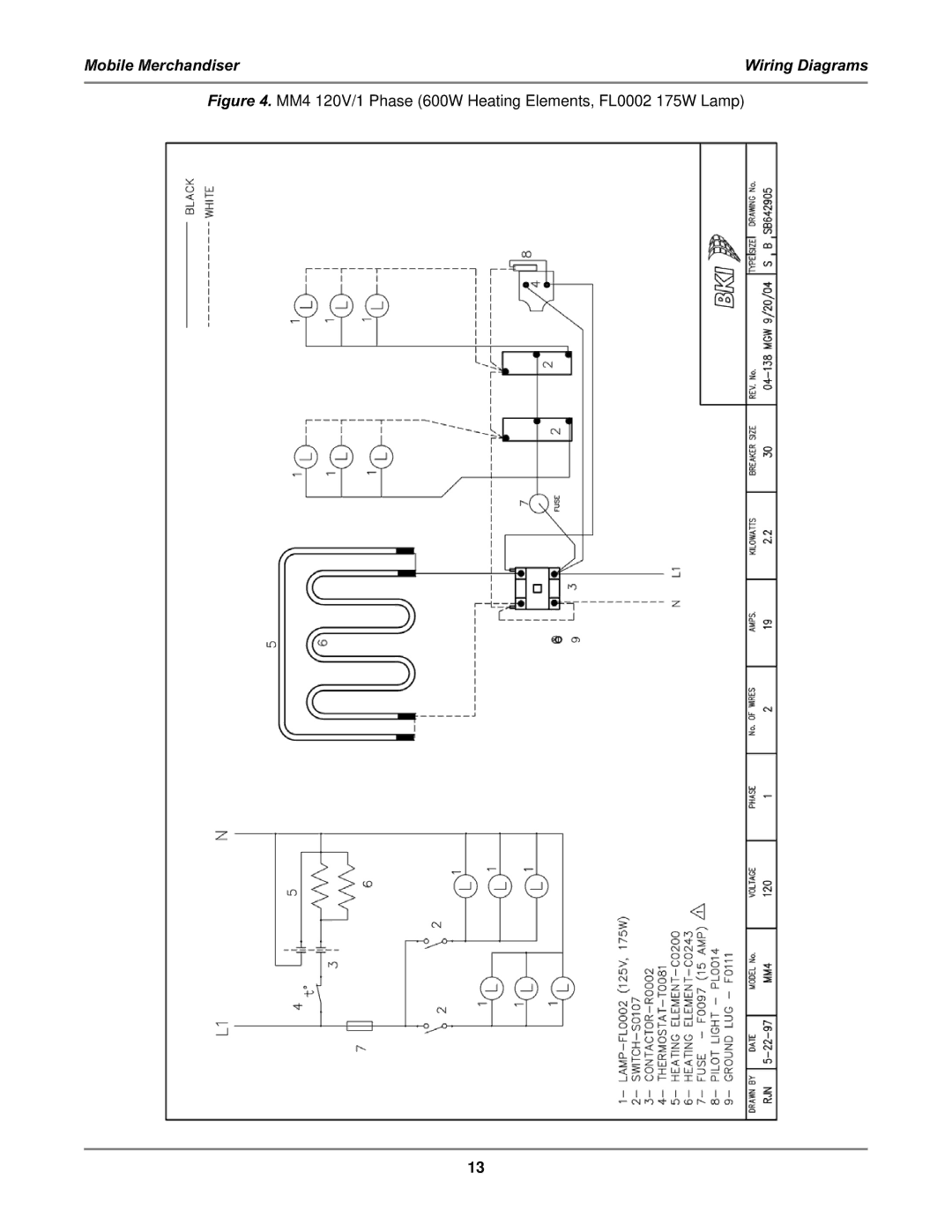 Bakers Pride Oven MM6, MM4 service manual Mobile Merchandiser Wiring Diagrams 