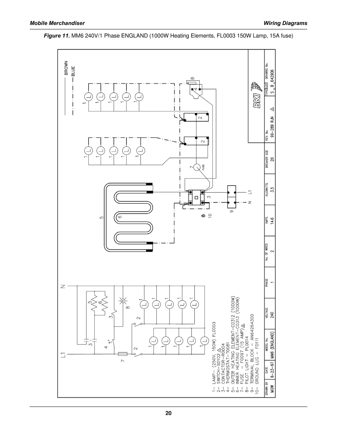 Bakers Pride Oven MM4, MM6 service manual Mobile Merchandiser Wiring Diagrams 