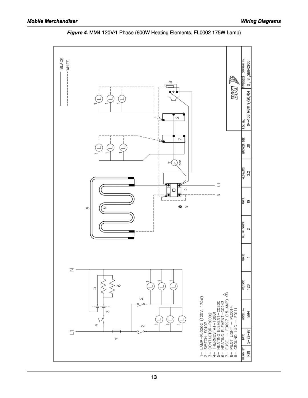 Bakers Pride Oven MM6, MM4 service manual Mobile Merchandiser, Wiring Diagrams 
