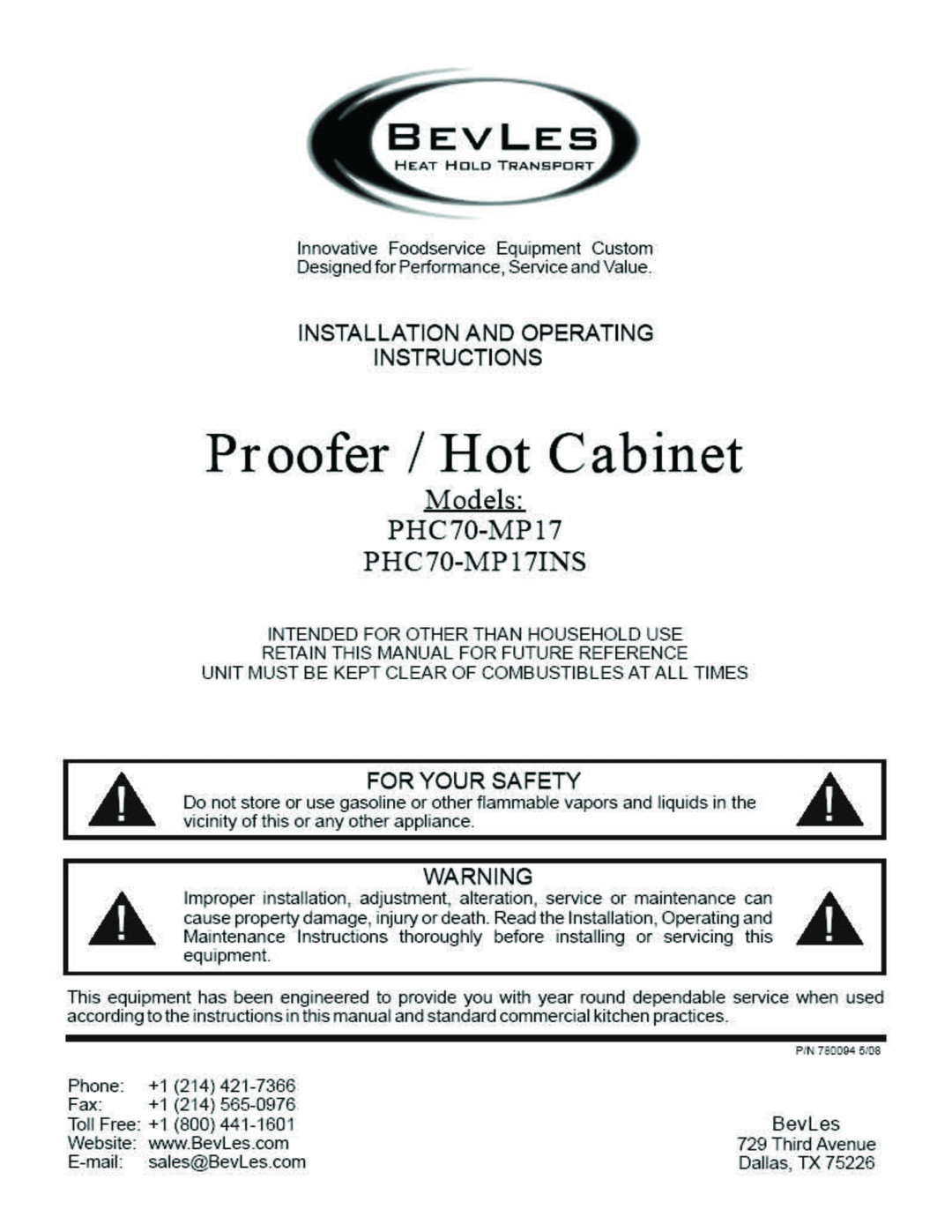 Bakers Pride Oven PHC70-MPINS manual 