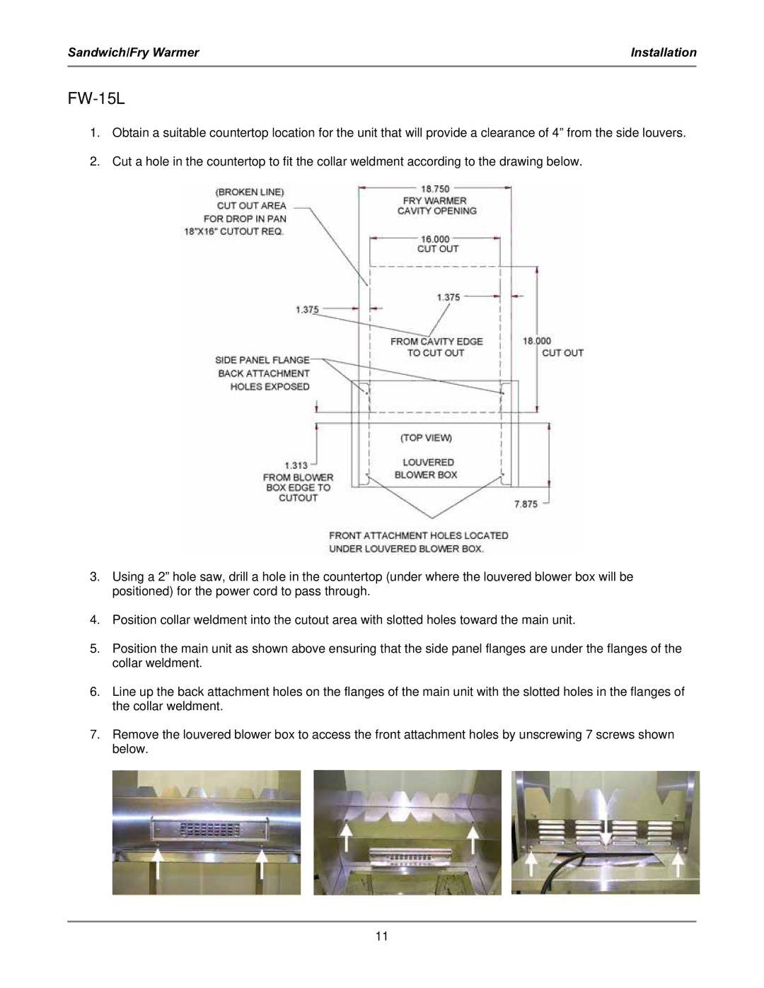 Bakers Pride Oven FW-15L, SFW operation manual 