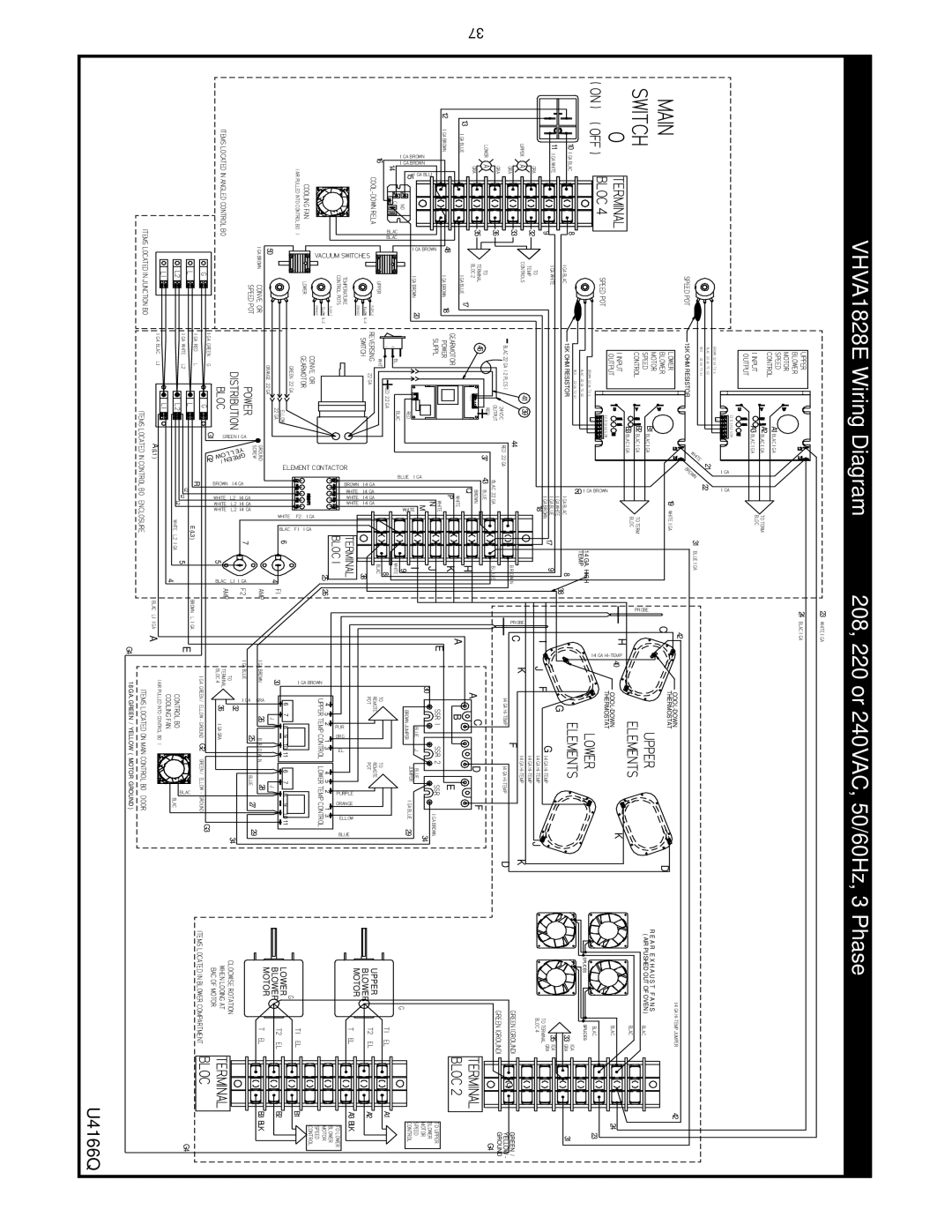 Bakers Pride Oven VH1620E, VHVA1620E, VH1828E, VHVA1828E manual U4166Q 