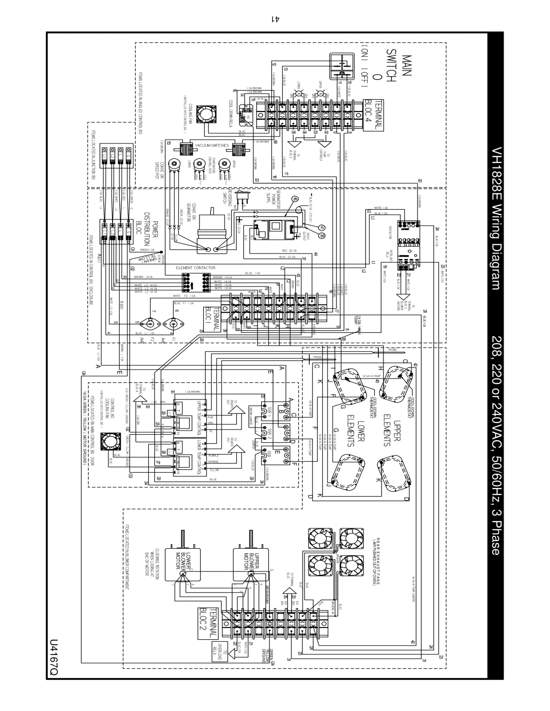 Bakers Pride Oven VH1620E, VHVA1620E, VH1828E, VHVA1828E manual U4167Q 