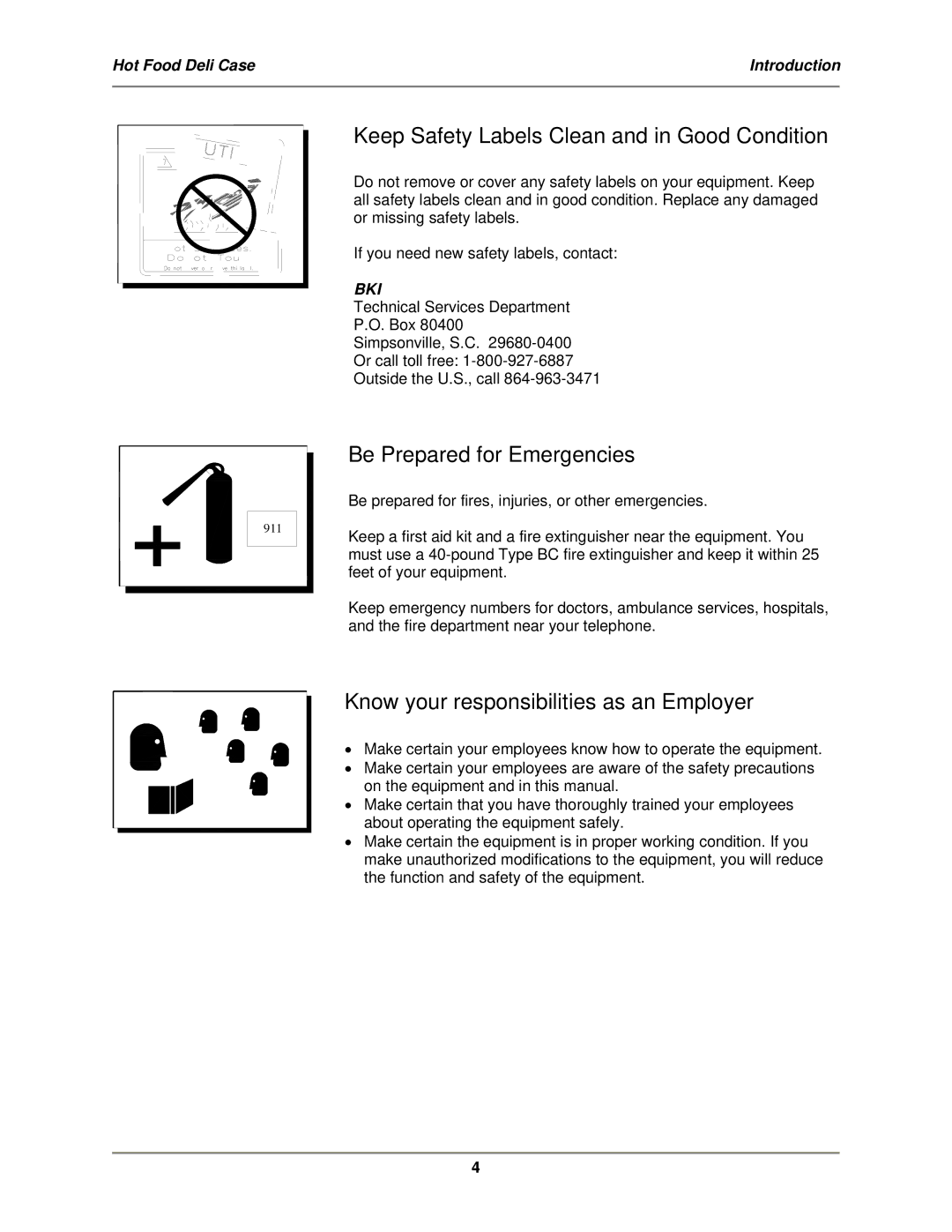 Bakers Pride Oven WDCG, SSWG, CSWG operation manual Keep Safety Labels Clean and in Good Condition 