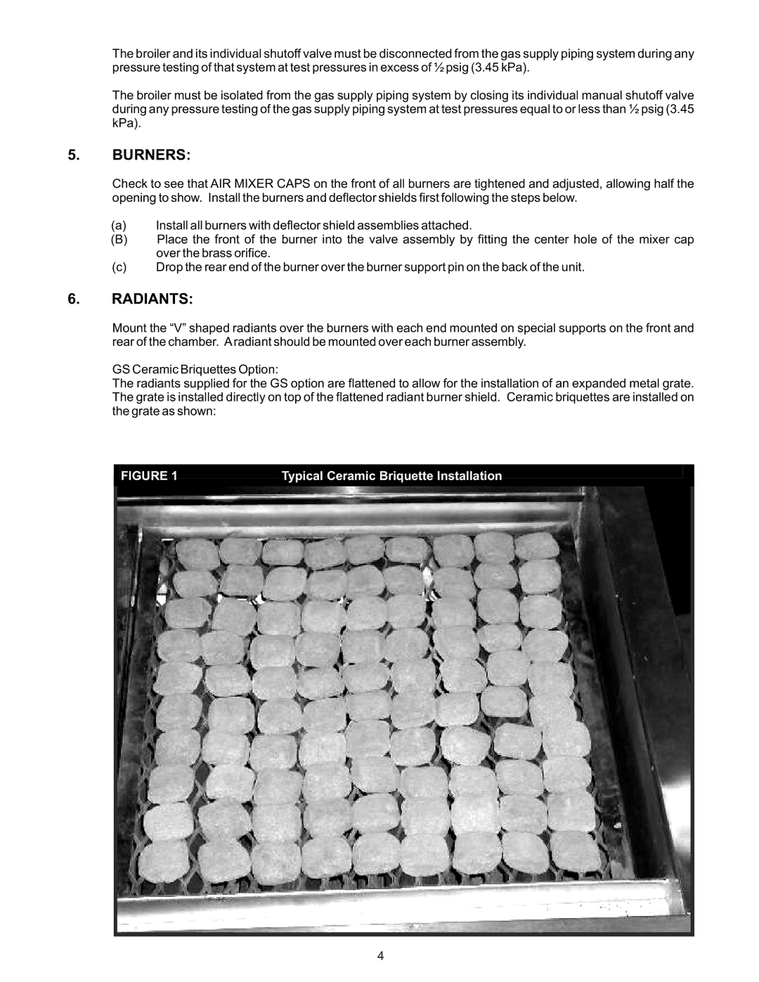 Bakers Pride Oven XX & CH manual Burners, Radiants 