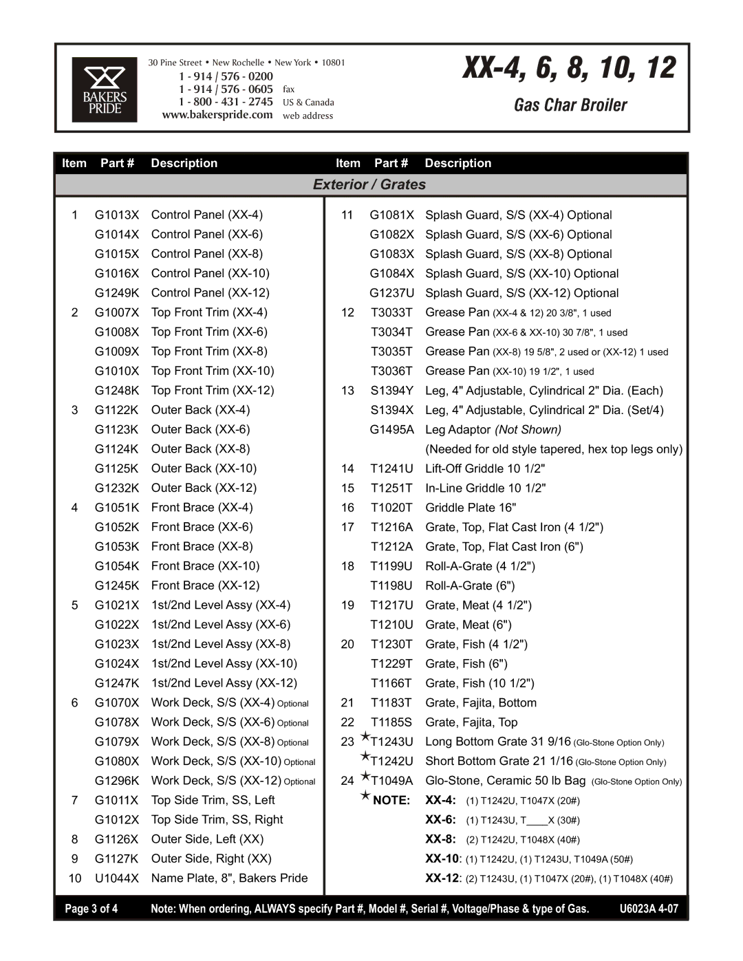 Bakers Pride Oven XX-8, XX-12, XX-10, XX-6 manual XX-4, 6, 8, 10 