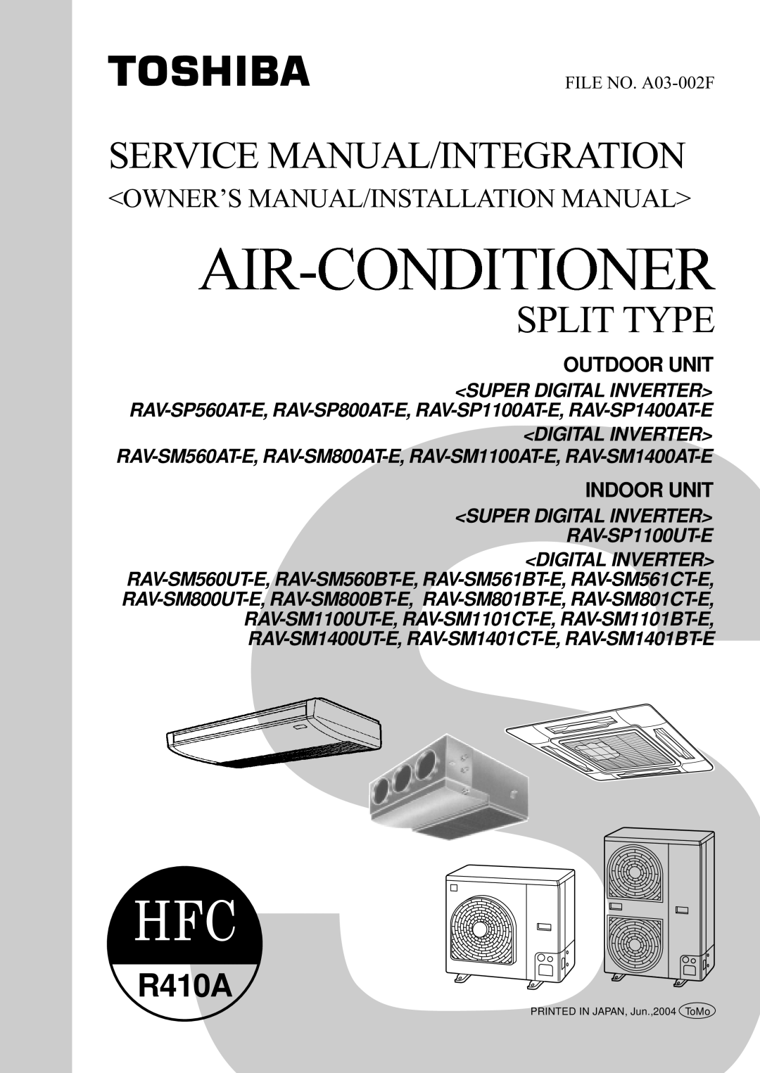 Balcar R410A service manual Split Type 