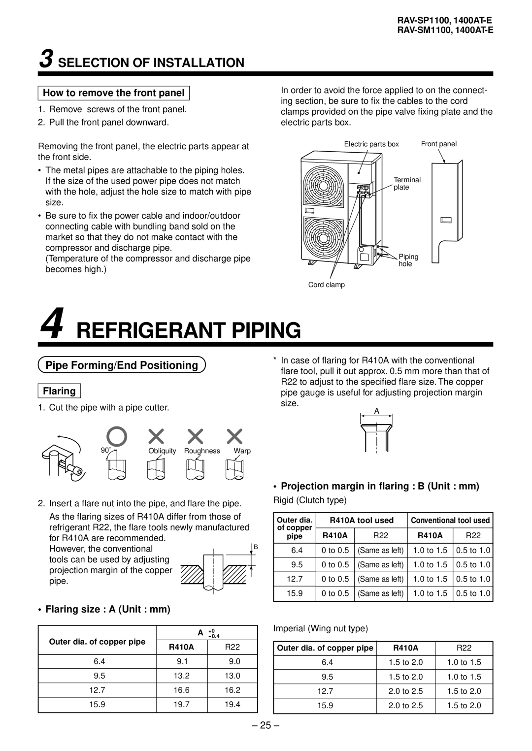 Balcar R410A service manual Refrigerant Piping, Pipe Forming/End Positioning 