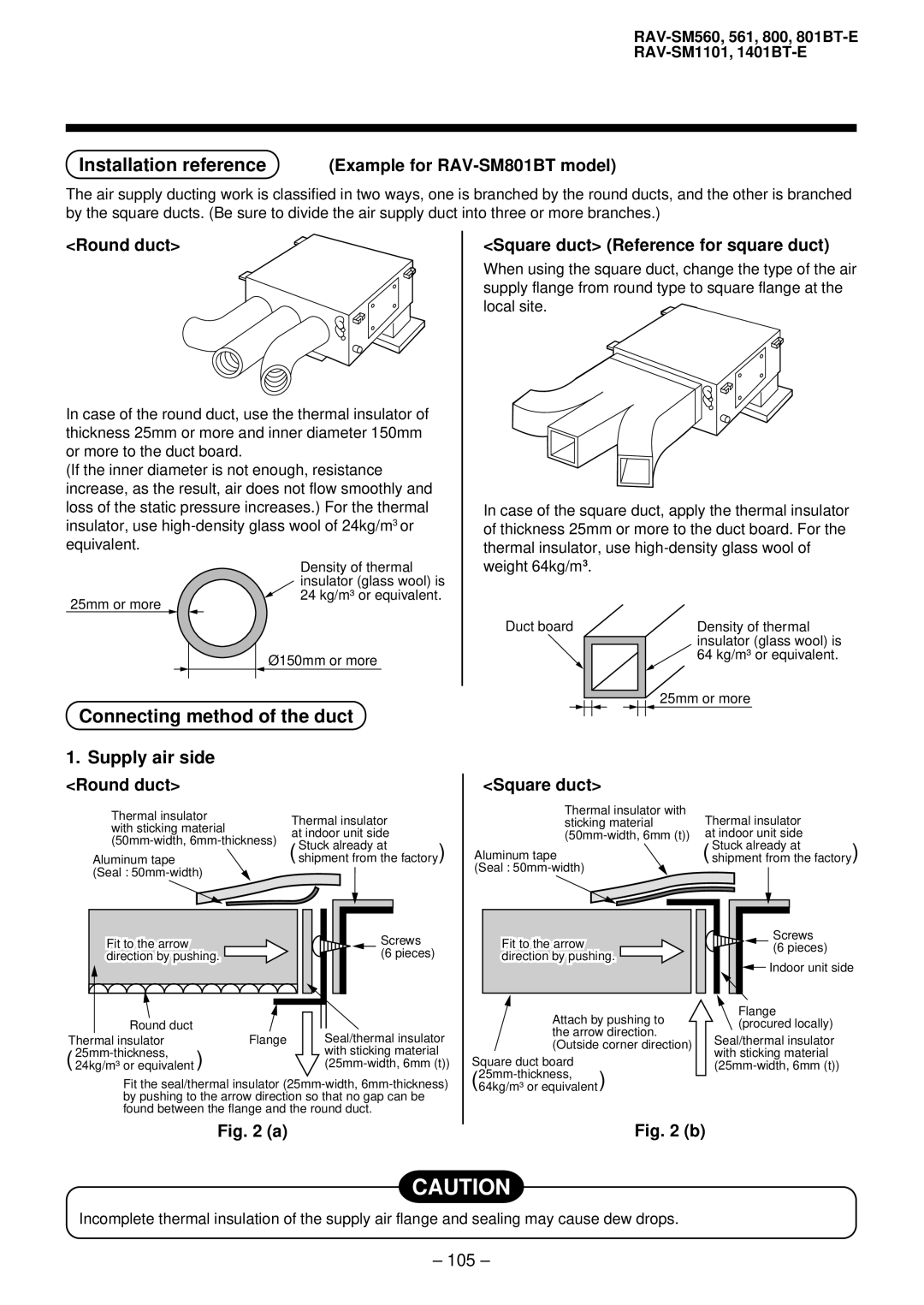 Balcar R410A service manual Connecting method of the duct 