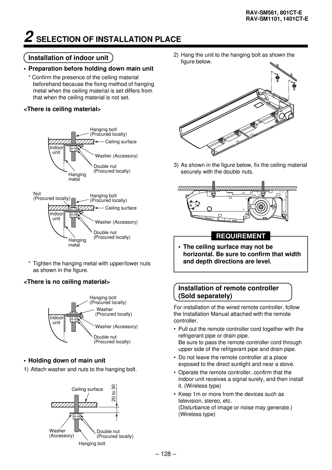 Balcar R410A service manual Installation of indoor unit 