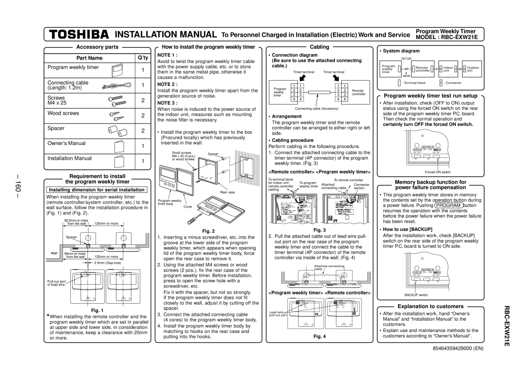 Balcar R410A service manual 160, Program Weekly Timer 