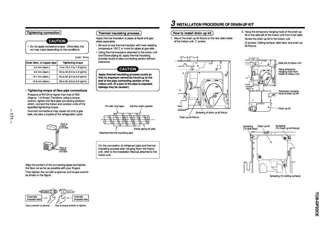 Balcar R410A service manual 171, Installation Procedure Of Drain-Upkit 
