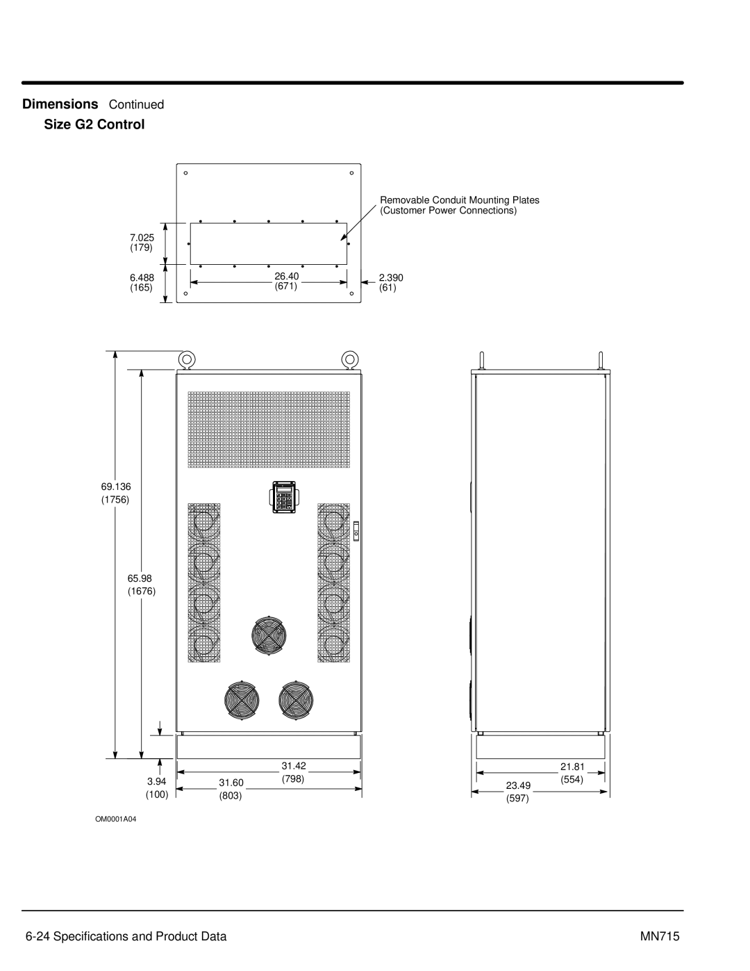 Baldor Inverter Control, 15H manual Dimensions Size G2 Control 