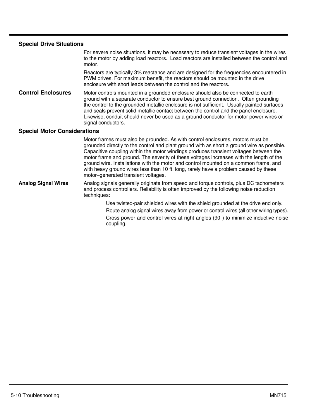 Baldor Inverter Control, 15H manual Special Drive Situations, Special Motor Considerations 