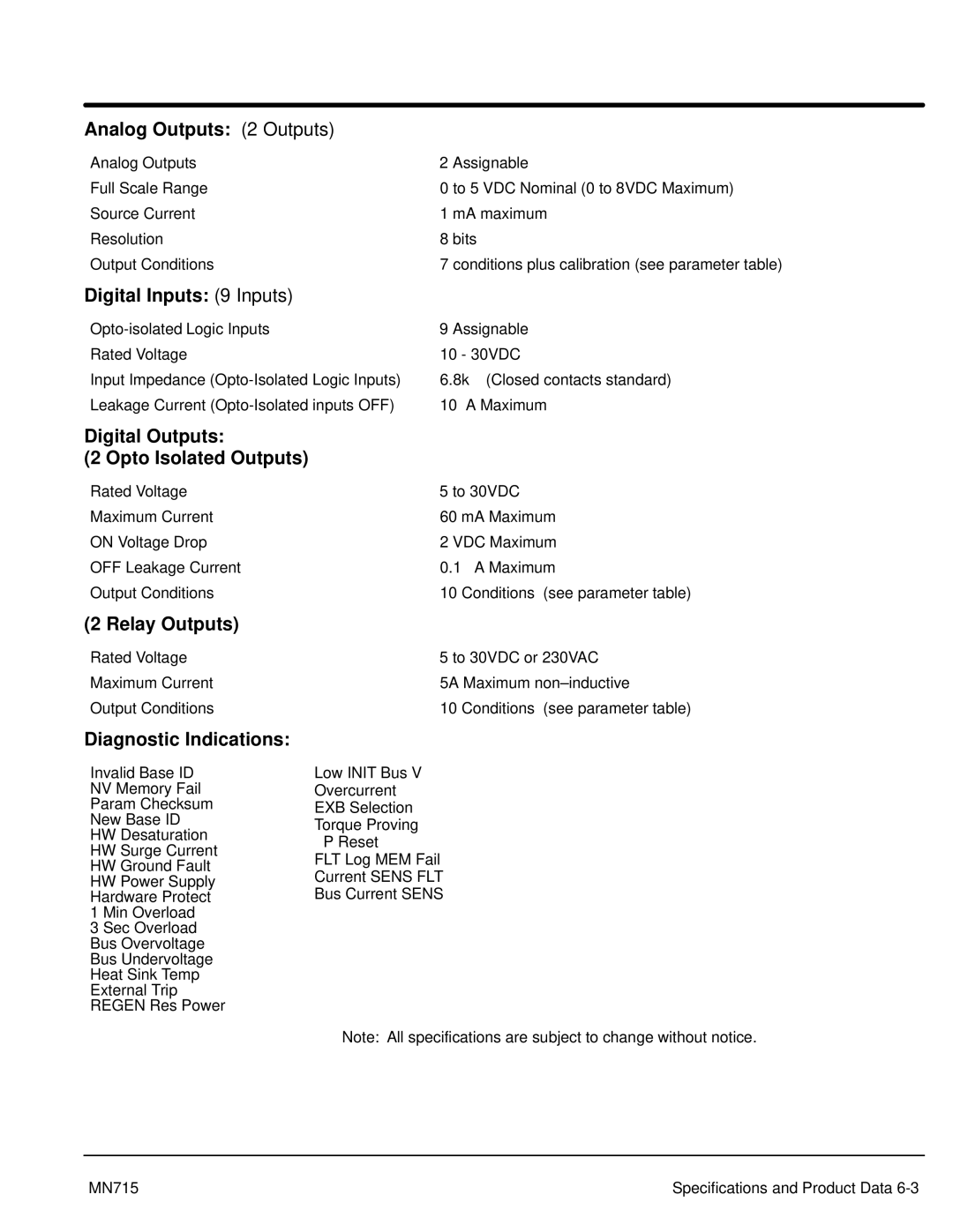 Baldor 15H, Inverter Control manual Analog Outputs 2 Outputs 