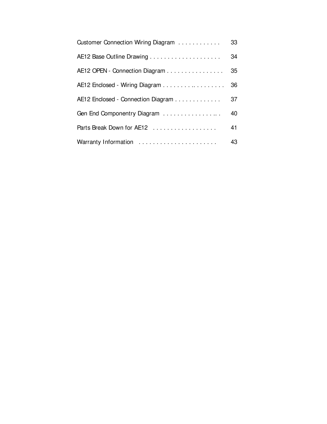 Baldor Automatic Emergency Pow'r Products manual Customer Connection Wiring Diagram AE12 Base Outline Drawing 