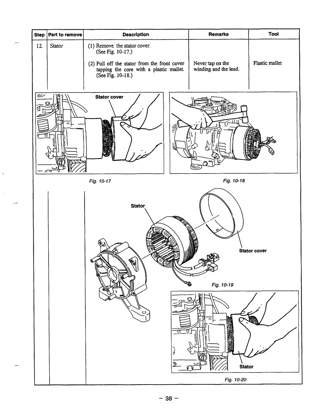 Baldor PC13R, BALDOR GENERATOR manual See Fig, tap on the, Plastic mallet, Tool 