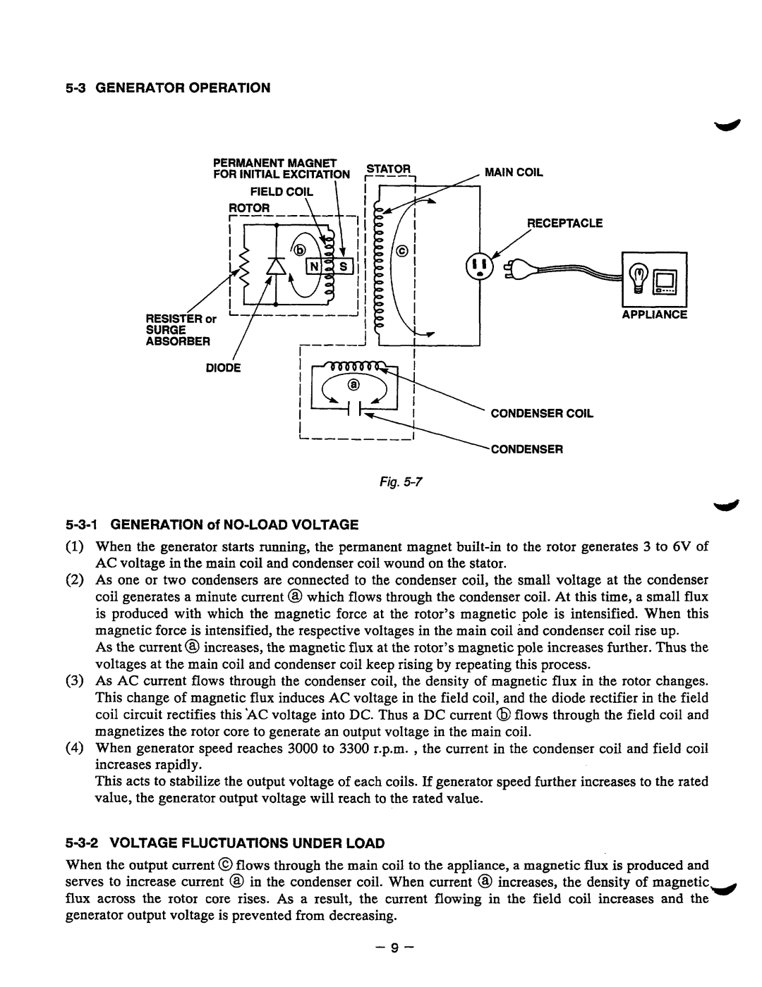 Baldor BALDOR GENERATOR, PC13R manual Voltagefluctuationsunderload 