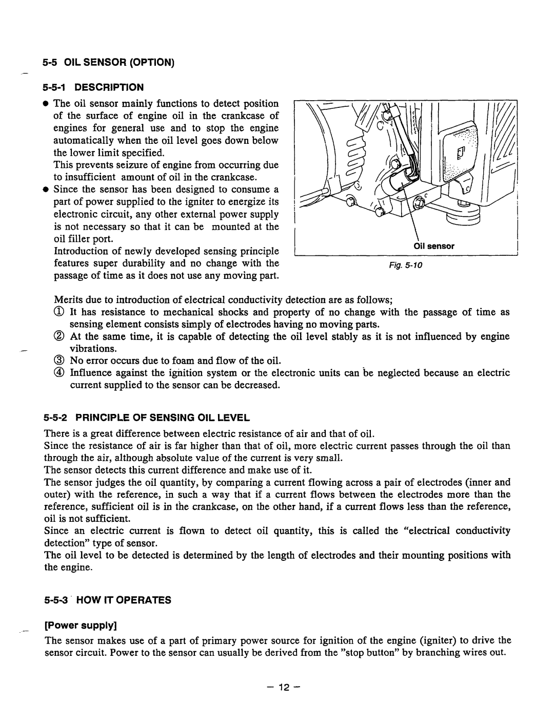 Baldor PC13R, BALDOR GENERATOR manual OIL Sensor Option 1DESCRIPTION 