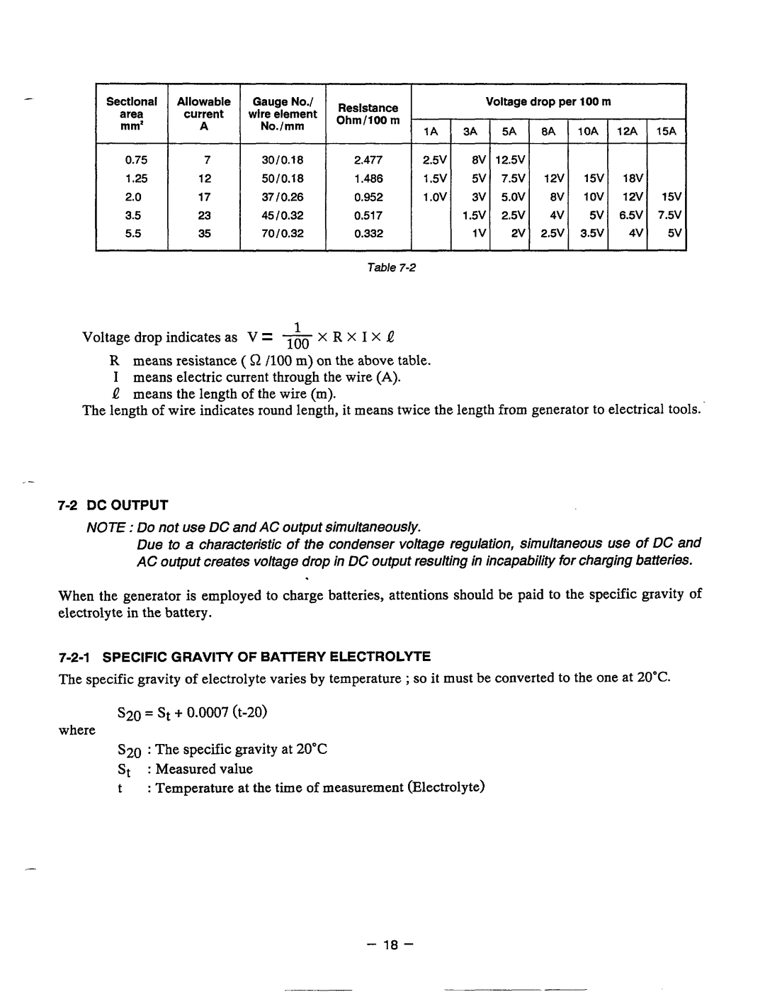 Baldor PC13R, BALDOR GENERATOR manual Specific Gravity of Batteryelectrolyte 