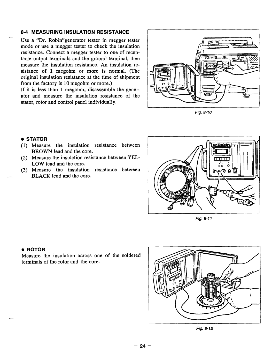 Baldor PC13R, BALDOR GENERATOR manual Measuring Insulation Resistance 