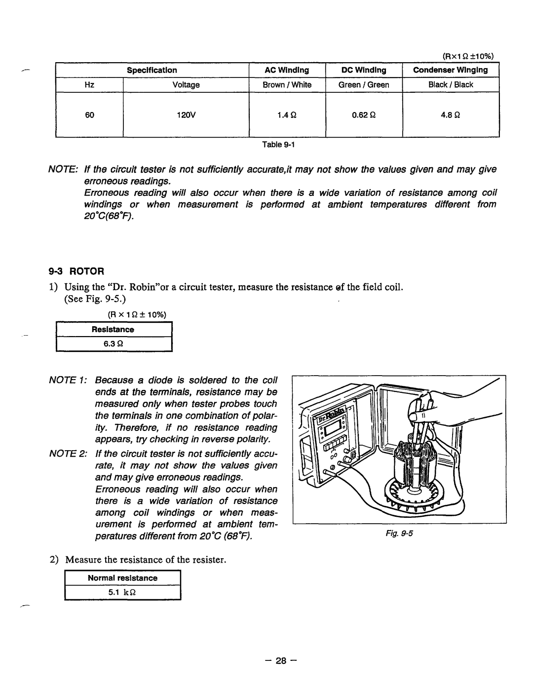 Baldor PC13R, BALDOR GENERATOR manual Measure the resistance of the resister 