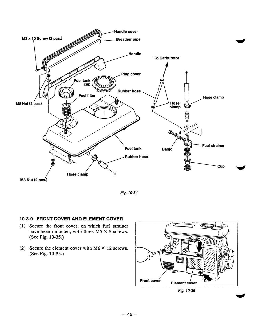 Baldor BALDOR GENERATOR, PC13R manual 10-3-9FRONT Cover and Element Cover 