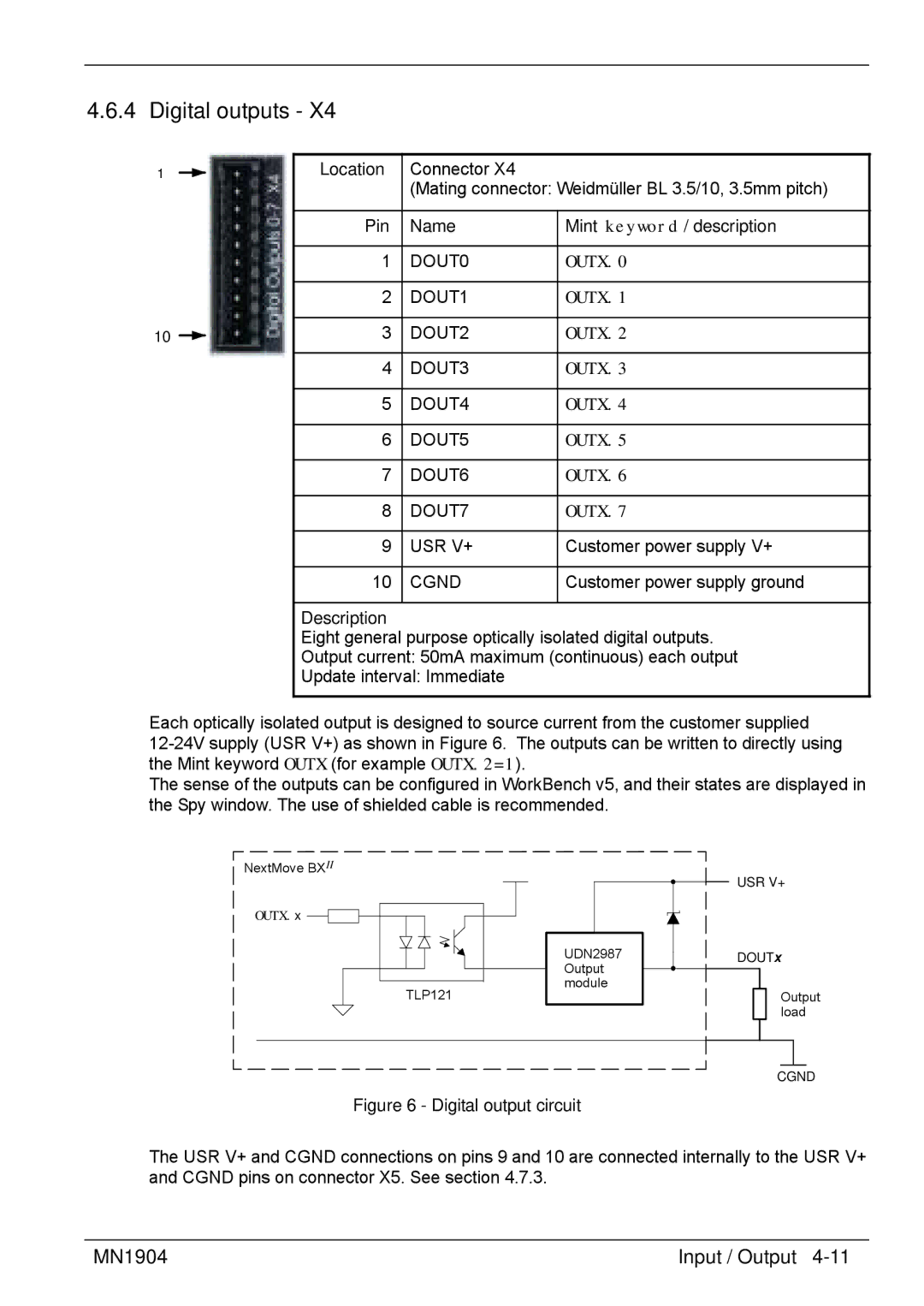 Baldor BXII installation manual Digital outputs, Digital output circuit 