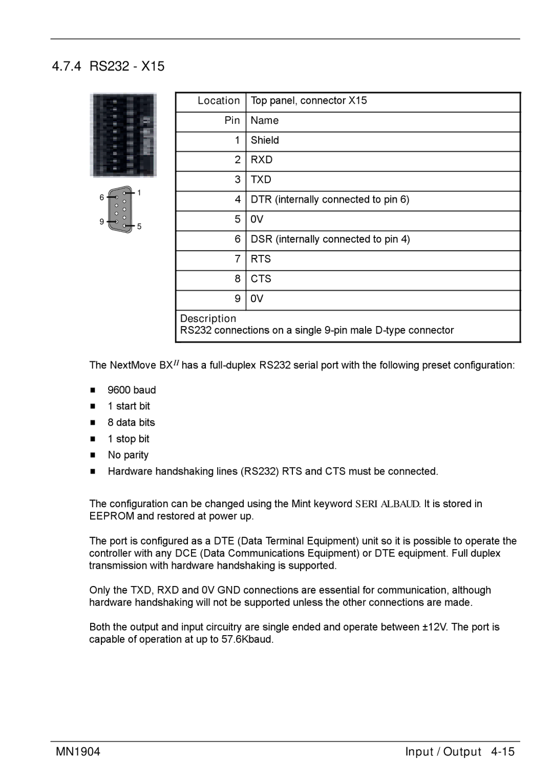 Baldor BXII installation manual 4 RS232 