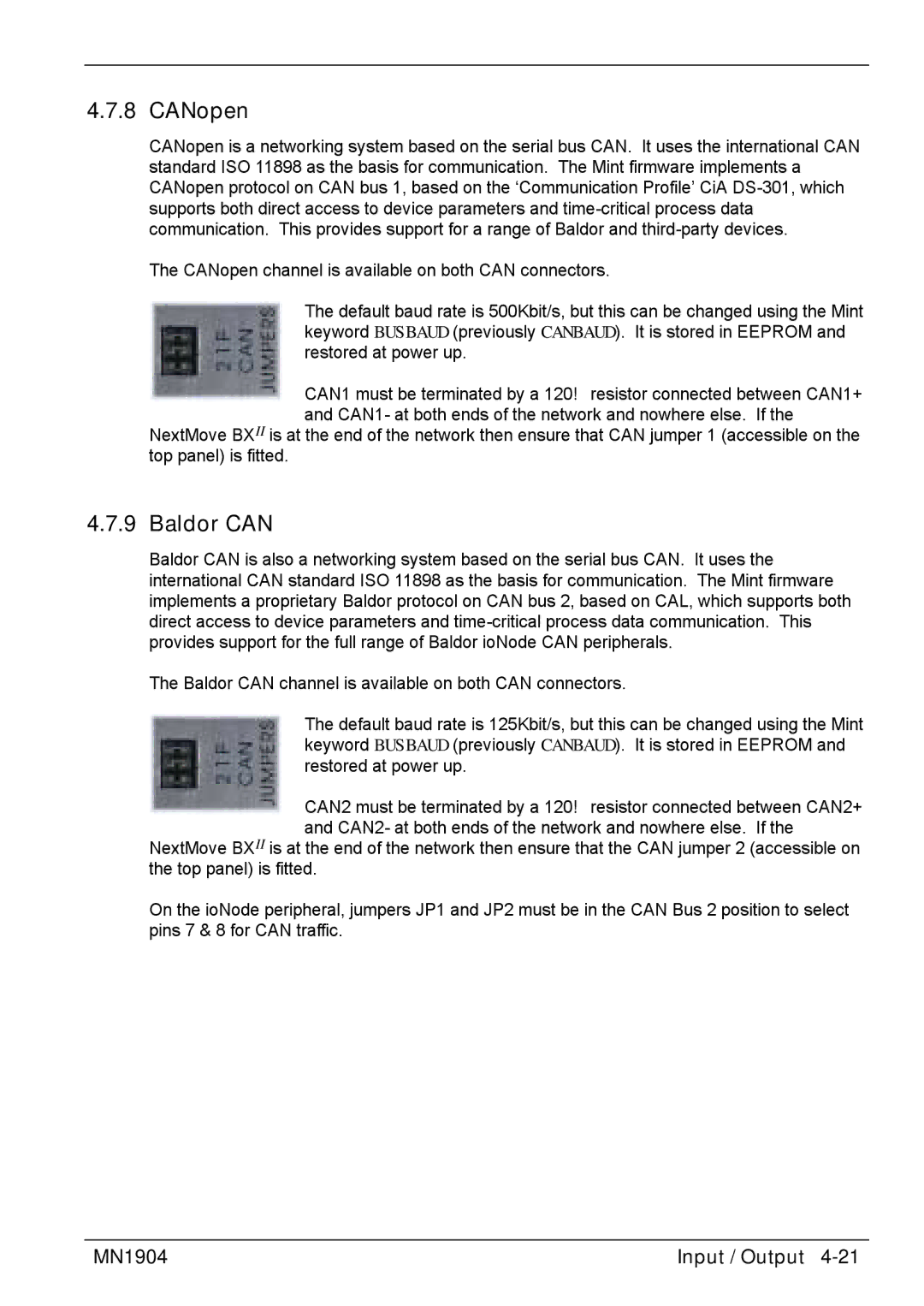 Baldor BXII installation manual CANopen, Baldor can 