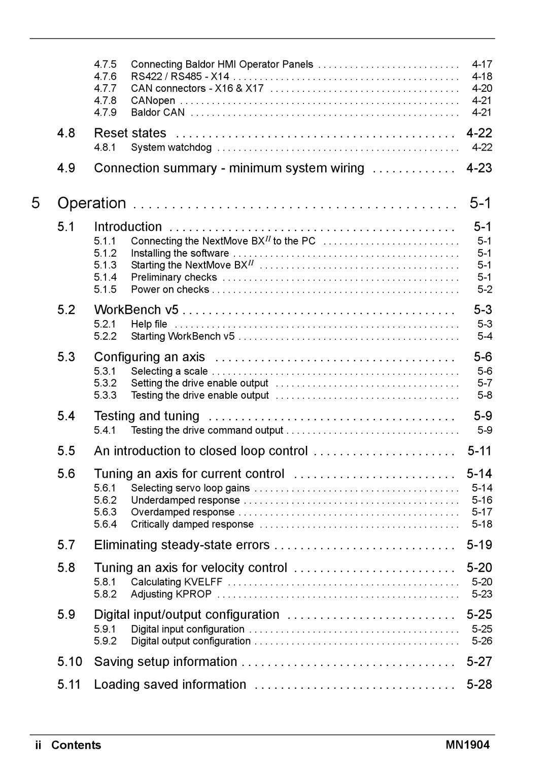 Baldor BXII installation manual Operation 