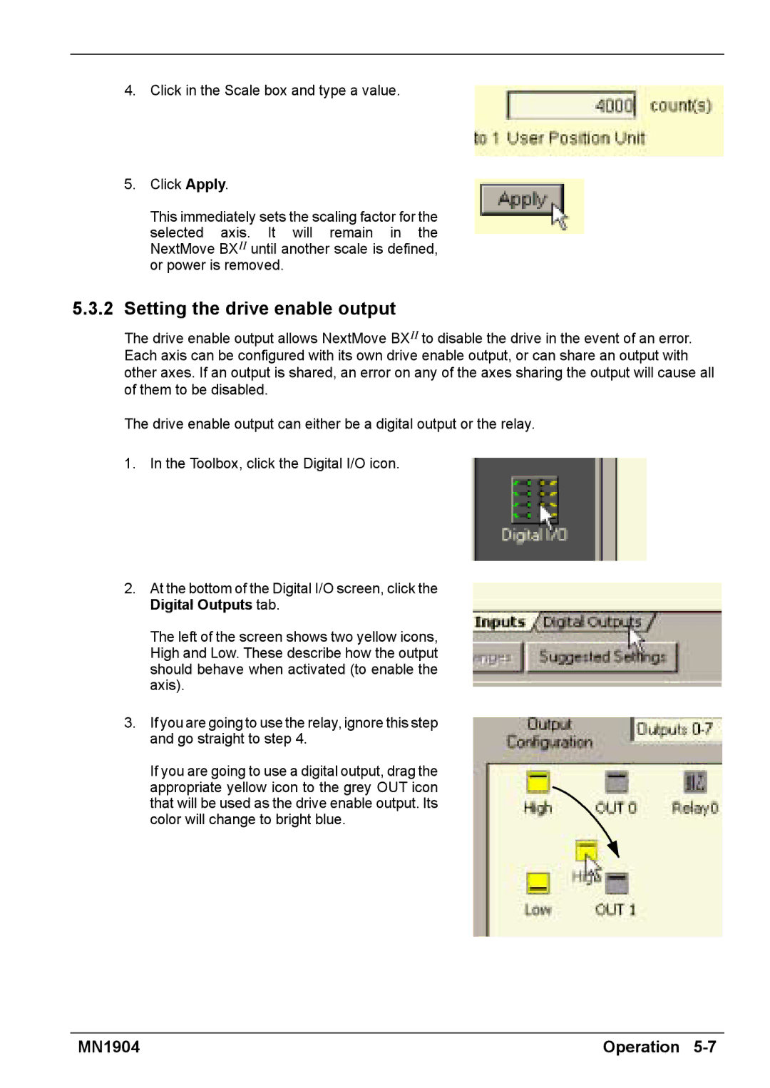 Baldor BXII installation manual Setting the drive enable output 