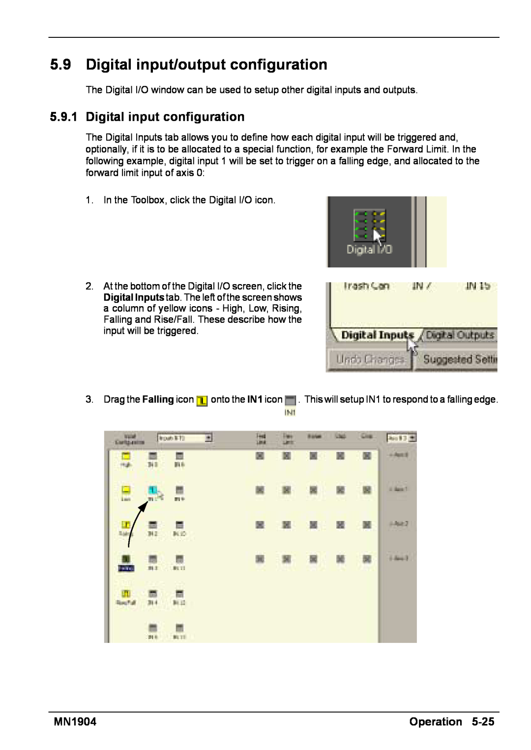 Baldor BXII installation manual Digital input/output configuration, Digital input configuration 