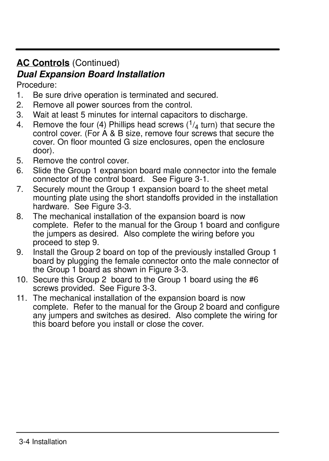 Baldor Device Net Expansion Board, EXB013A01 manual Dual Expansion Board Installation 