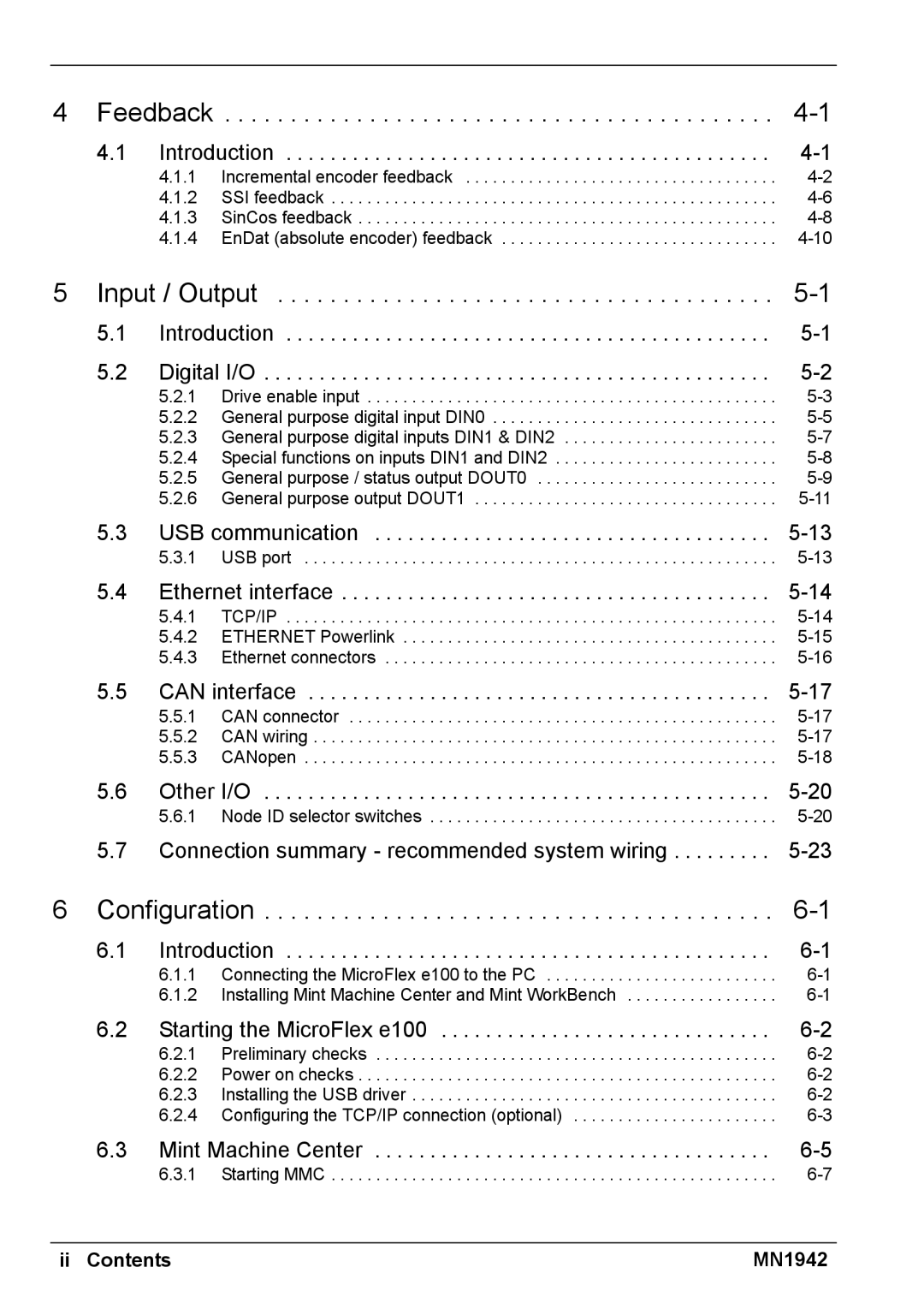 Baldor E100 manual Feedback 