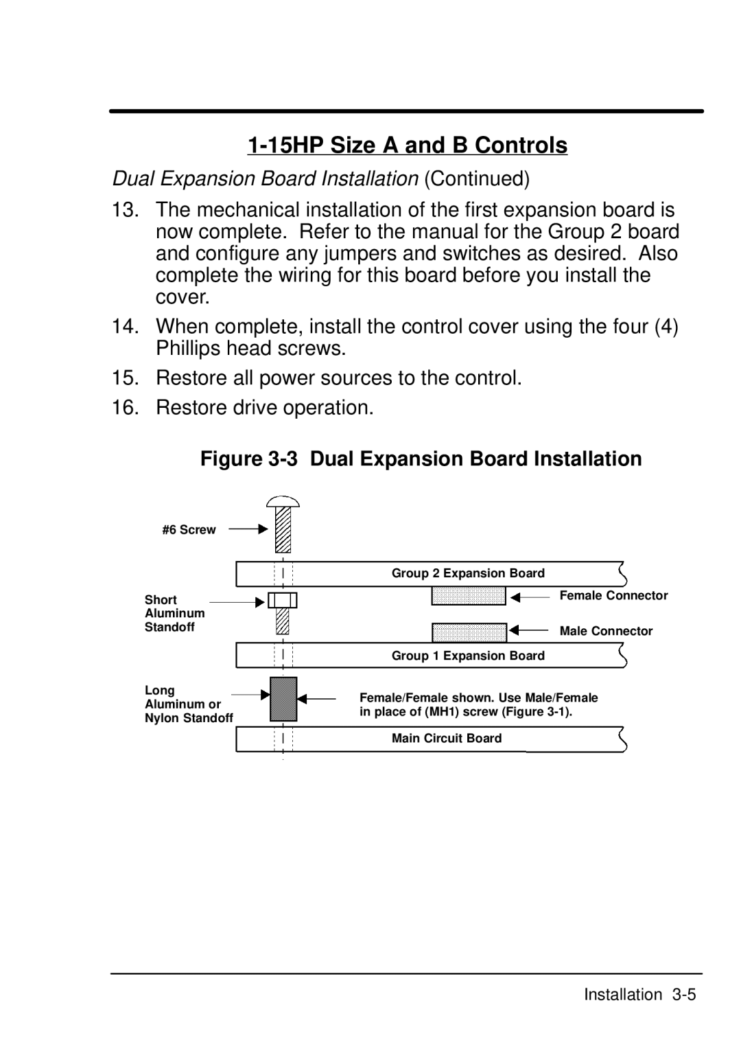 Baldor EXB009A01, Resolver to Digital Expansion Board manual Dual Expansion Board Installation 