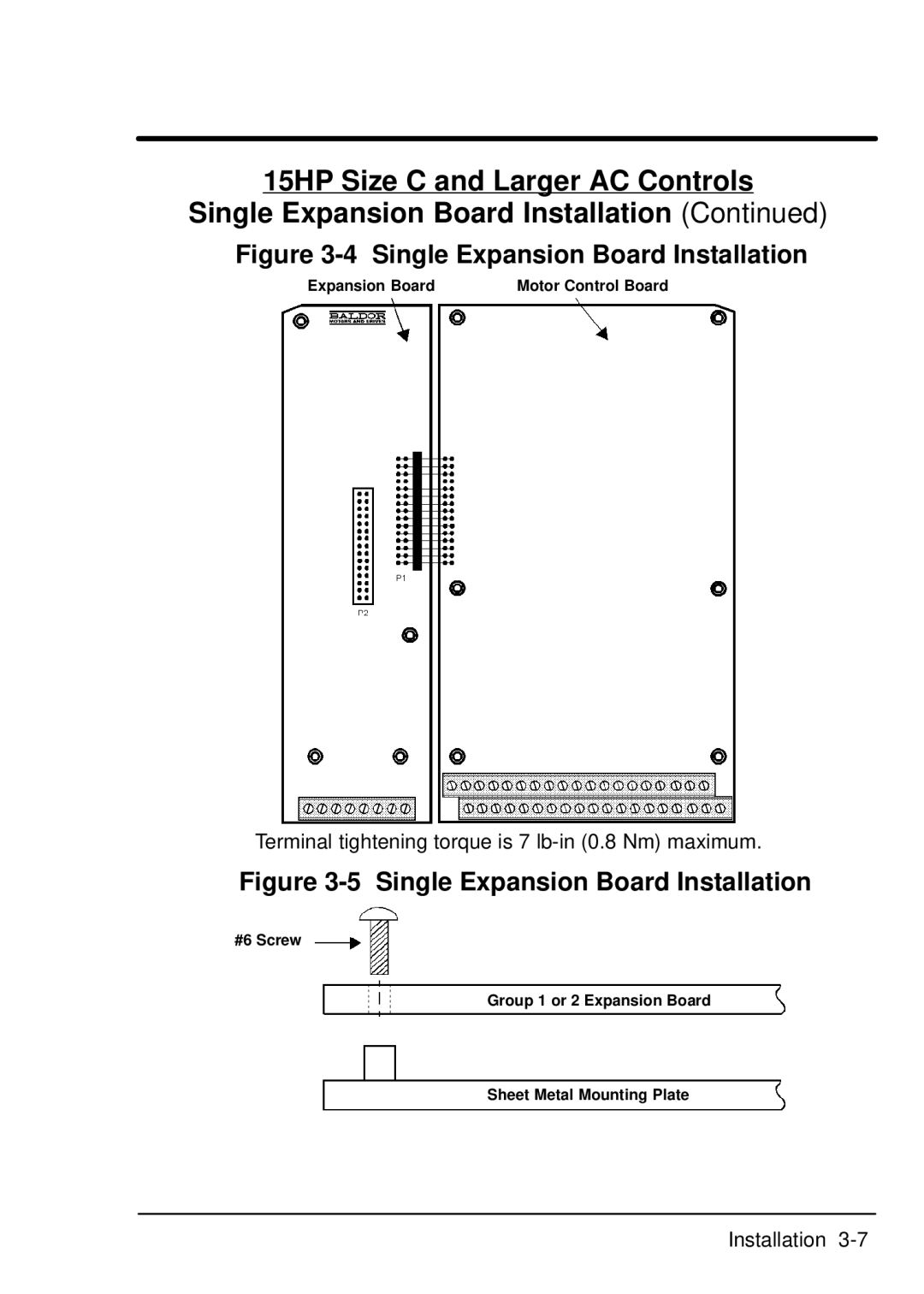 Baldor EXB009A01, Resolver to Digital Expansion Board manual Expansion Board Motor Control Board 