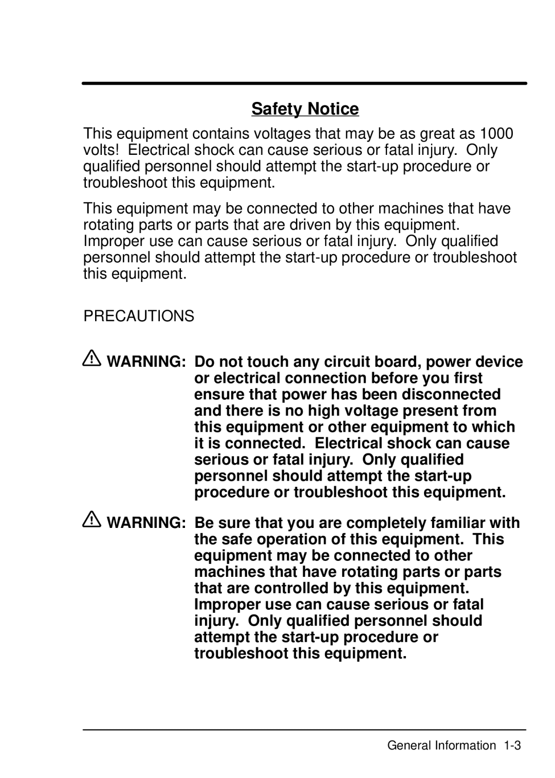 Baldor EXB009A01, Resolver to Digital Expansion Board manual Safety Notice 