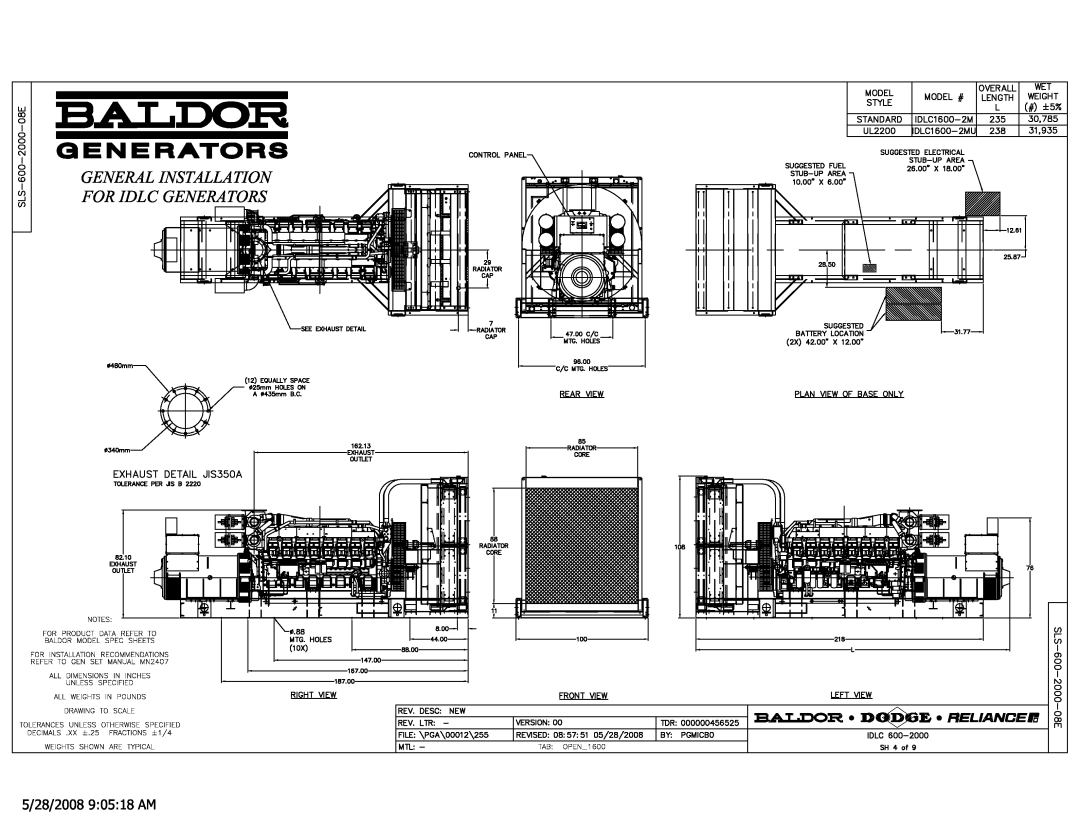 Baldor IDLC1600-2M manual 