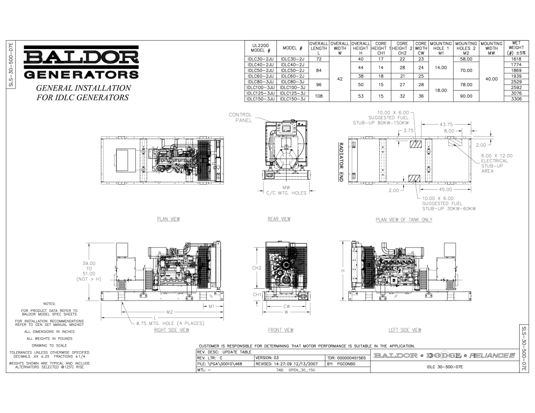 Baldor IDLC80-3J, IDLC60-2J, IDLC50-2J, IDLC40-2J, IDLC30-2J, IDLC150-3J, IDLC100-3J, IDLC125-3J manual 