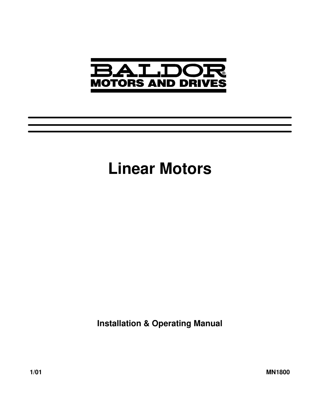 Baldor iMN1800 manual Linear Motors 