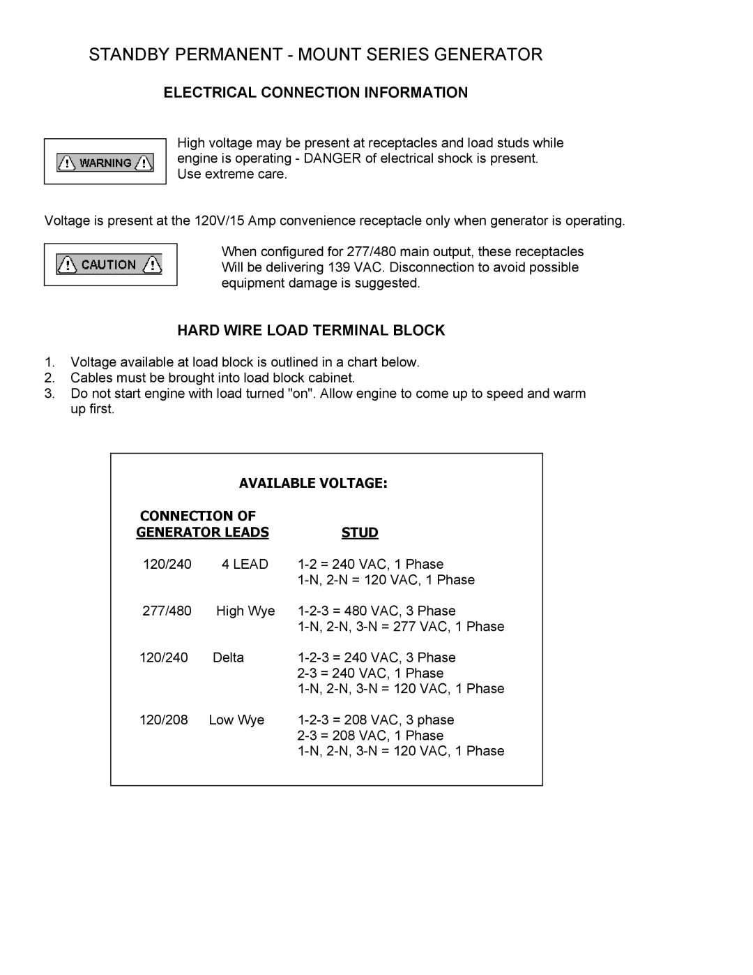 Baldor ISO9001 manual Electrical Connection Information, Hard Wire Load Terminal Block 