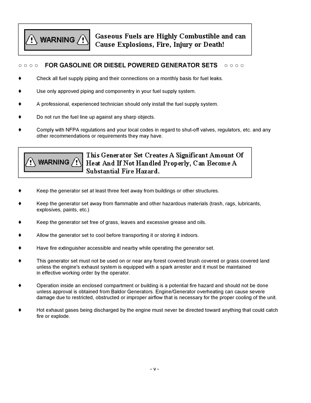 Baldor ISO9001 manual Ż ż for Gasoline or Diesel Powered Generator Sets ż ż ż ż 