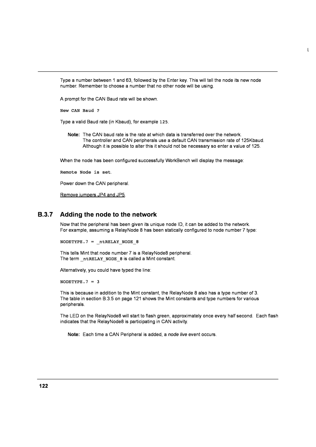 Baldor MN1274 06/2001 installation manual B.3.7 Adding the node to the network 